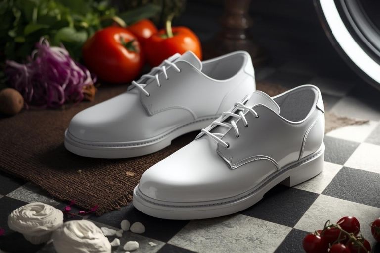 Białe obuwie kucharskie